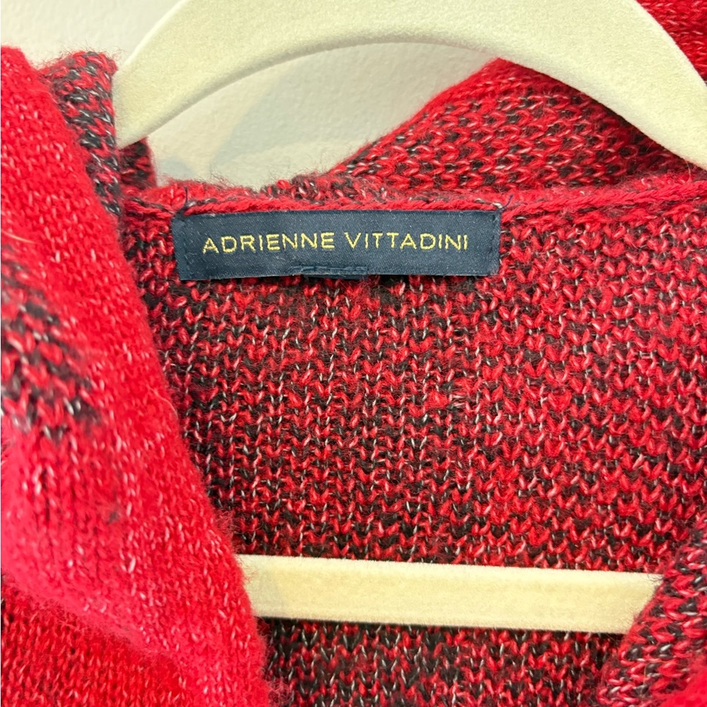 Adrienne Vittadini Vibrant Red Knit Jacket - Picture 3 of 6